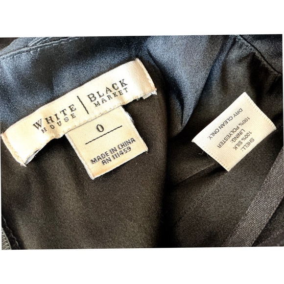 WHITE HOUSE BLACK MARKET Midi Silk Halter Dress Black Size 0 - Picture 4 of 4